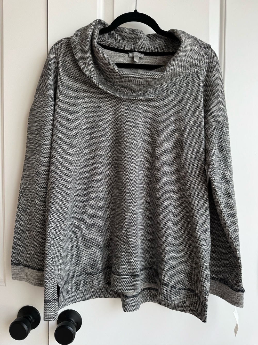 T by Talbots Cotton Wool Herringbone Cowl Neck XLP New with Tag